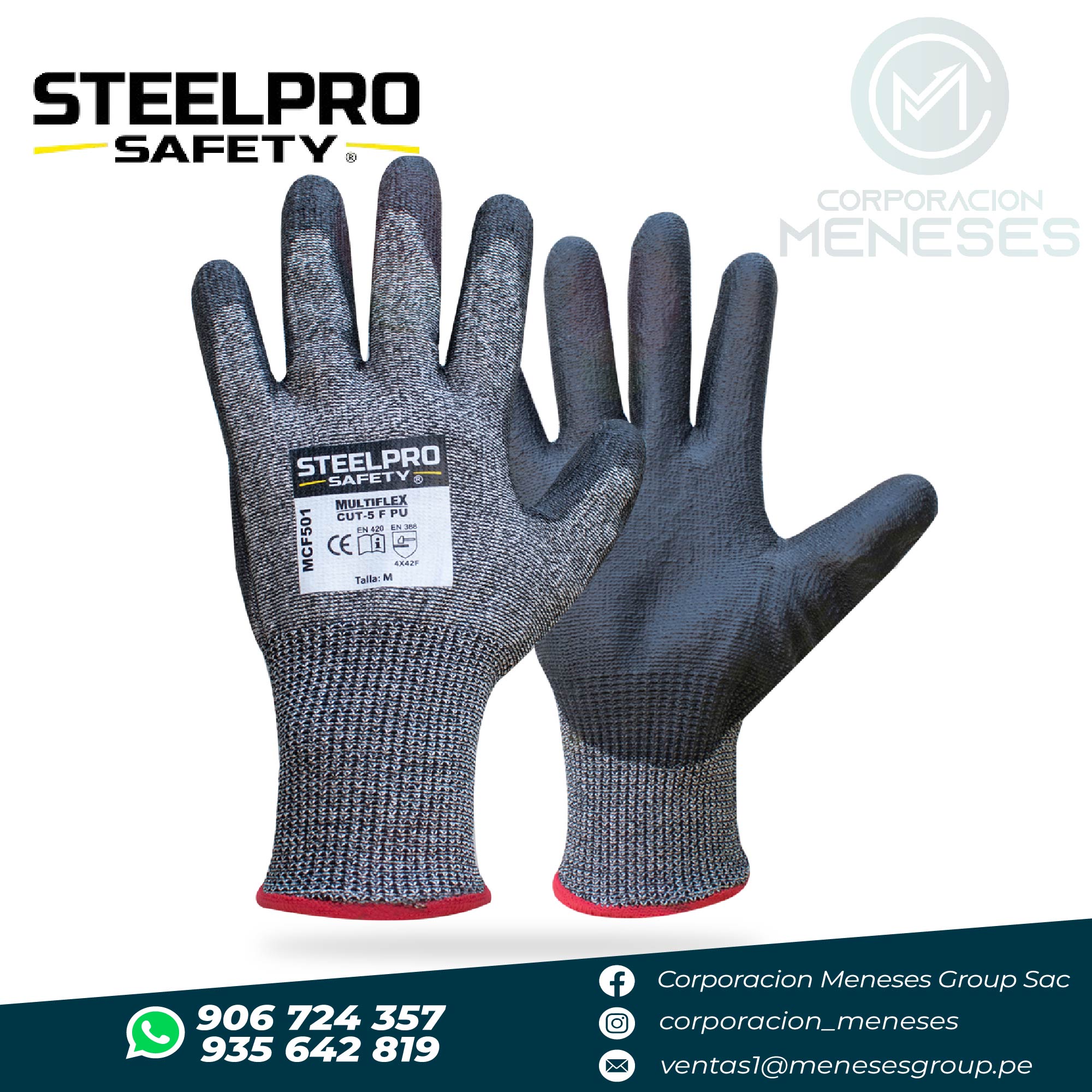 Guante Multiflex MCF501 Cut-5 PU Nivel F | STEELPRO