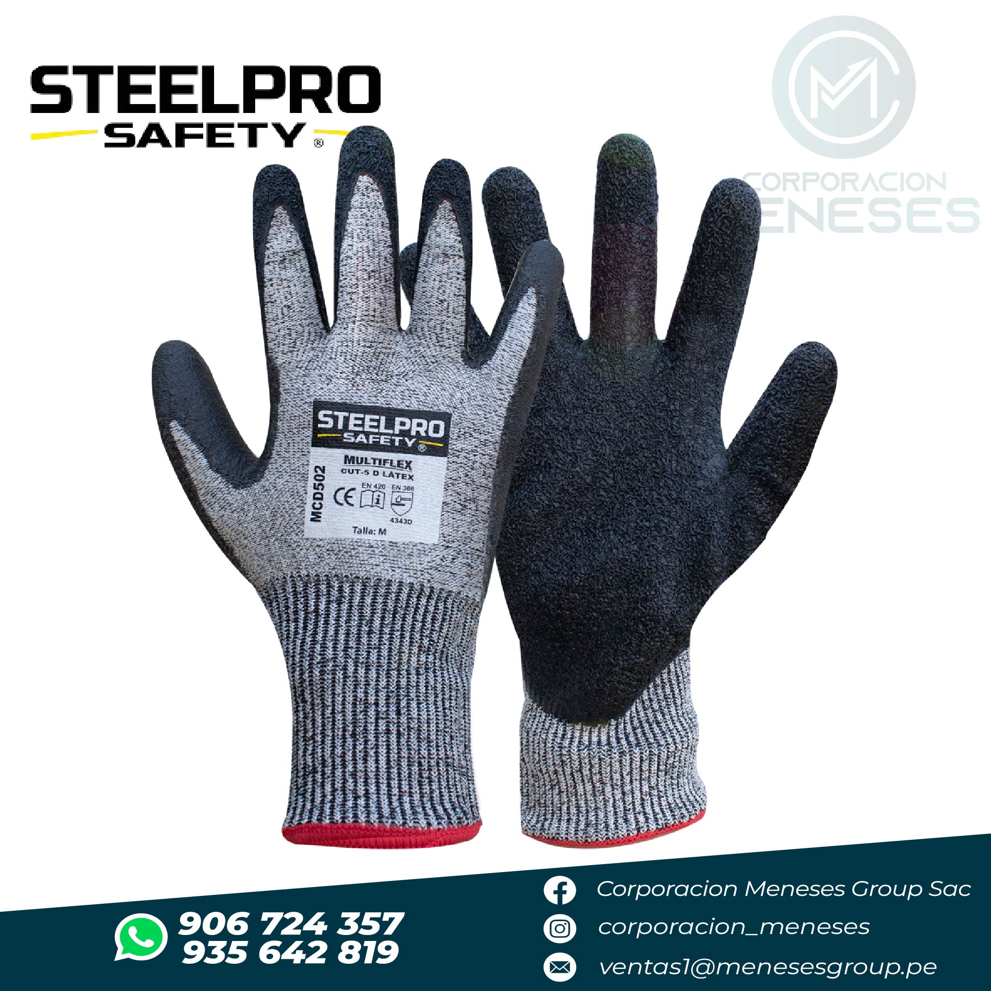 Guante Multiflex MCD502 Cut-5 Látex Anticorte Nivel D | STEELPRO