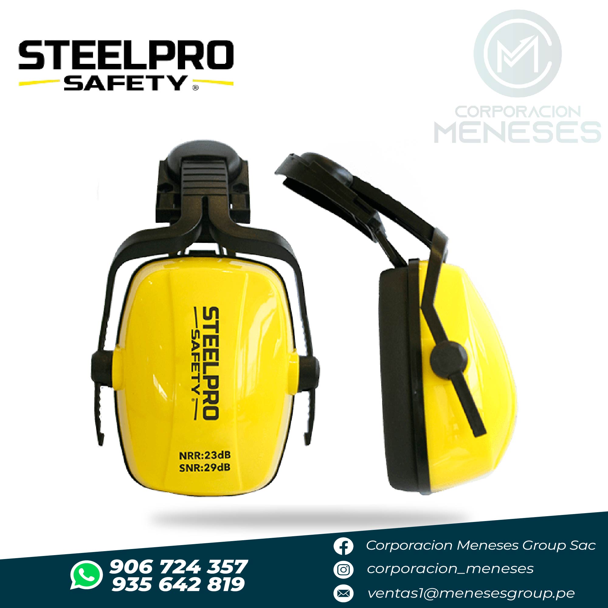 Orejera de Seguridad CM 501 23dB Adaptable a Casco | Steelpro