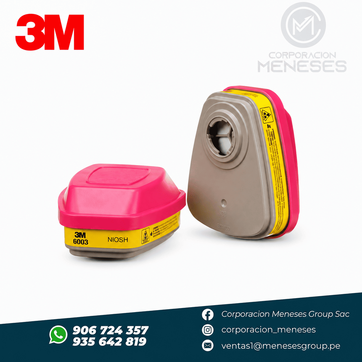 Cartucho Filtro Mixto 60923 P100 para Respirador | 3M